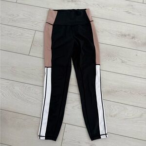 Allfenix Color Block Black & Pink Leggings